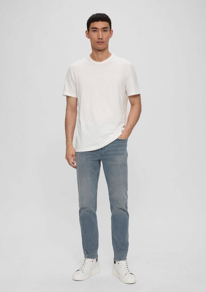 s.Oliver Stoffhose Jeans Nelio / Slim Fit / Mid Rise / Slim Leg Label-Patch, Destroyes von s.Oliver