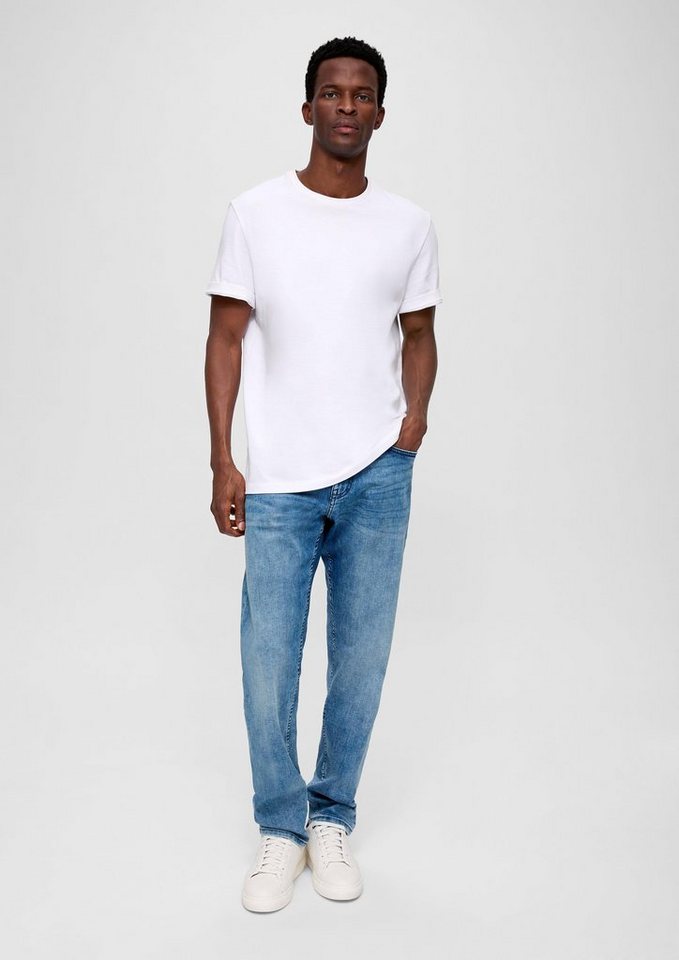 s.Oliver Stoffhose Jeans Mauro / Regular Fit / High Rise / Tapered Leg Label-Patch, Waschung von s.Oliver