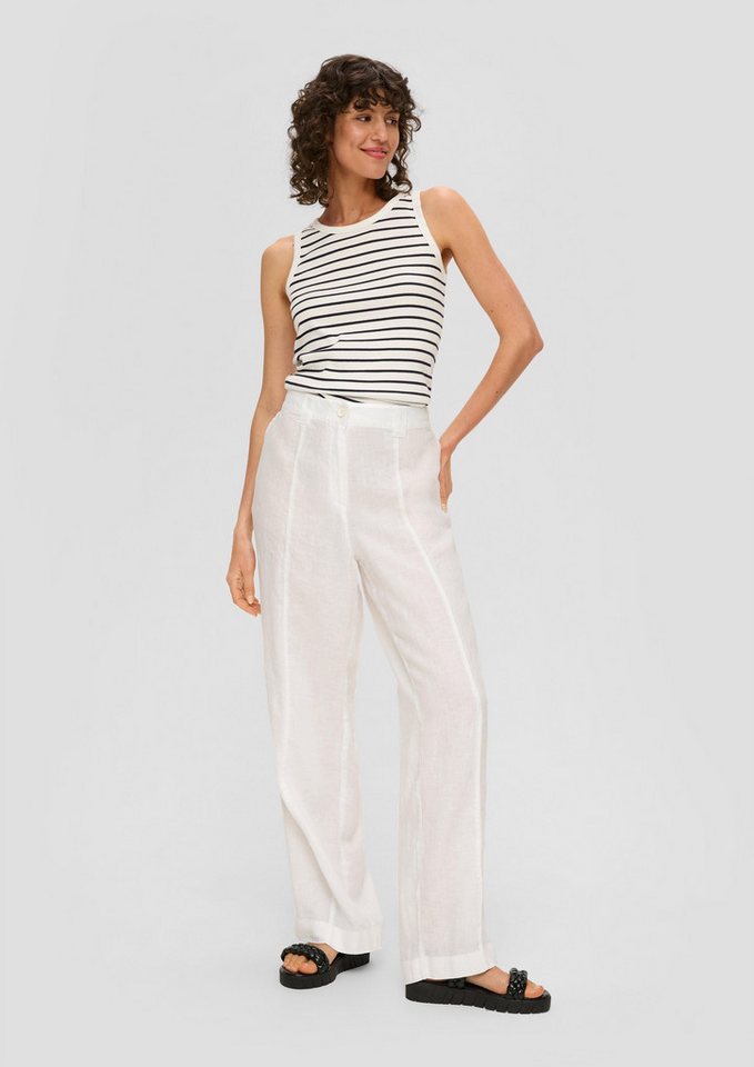 s.Oliver Stoffhose Regular: Leinenhose mit weitem Bein Ziernaht von s.Oliver