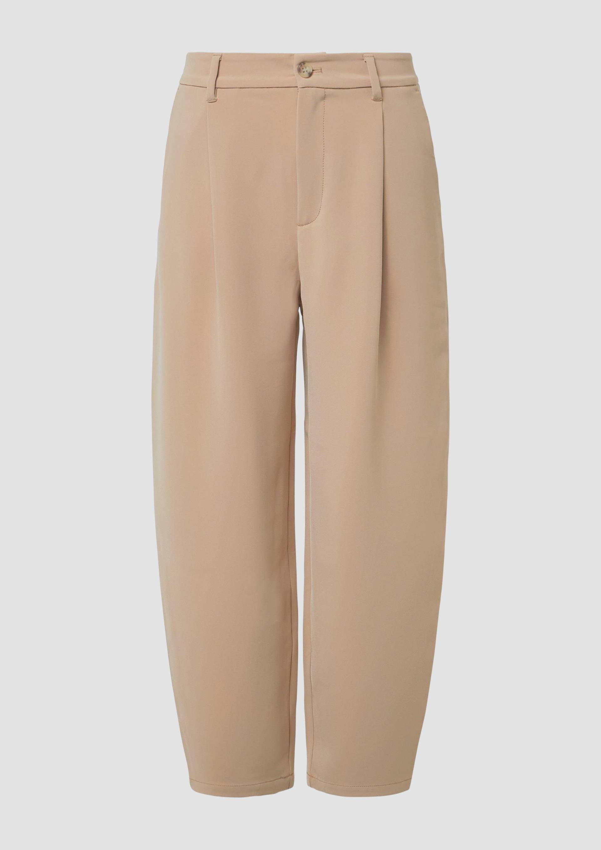 s.Oliver - Stoffhose mit Bundfalten und Elastikbund, Damen, Beige von s.Oliver