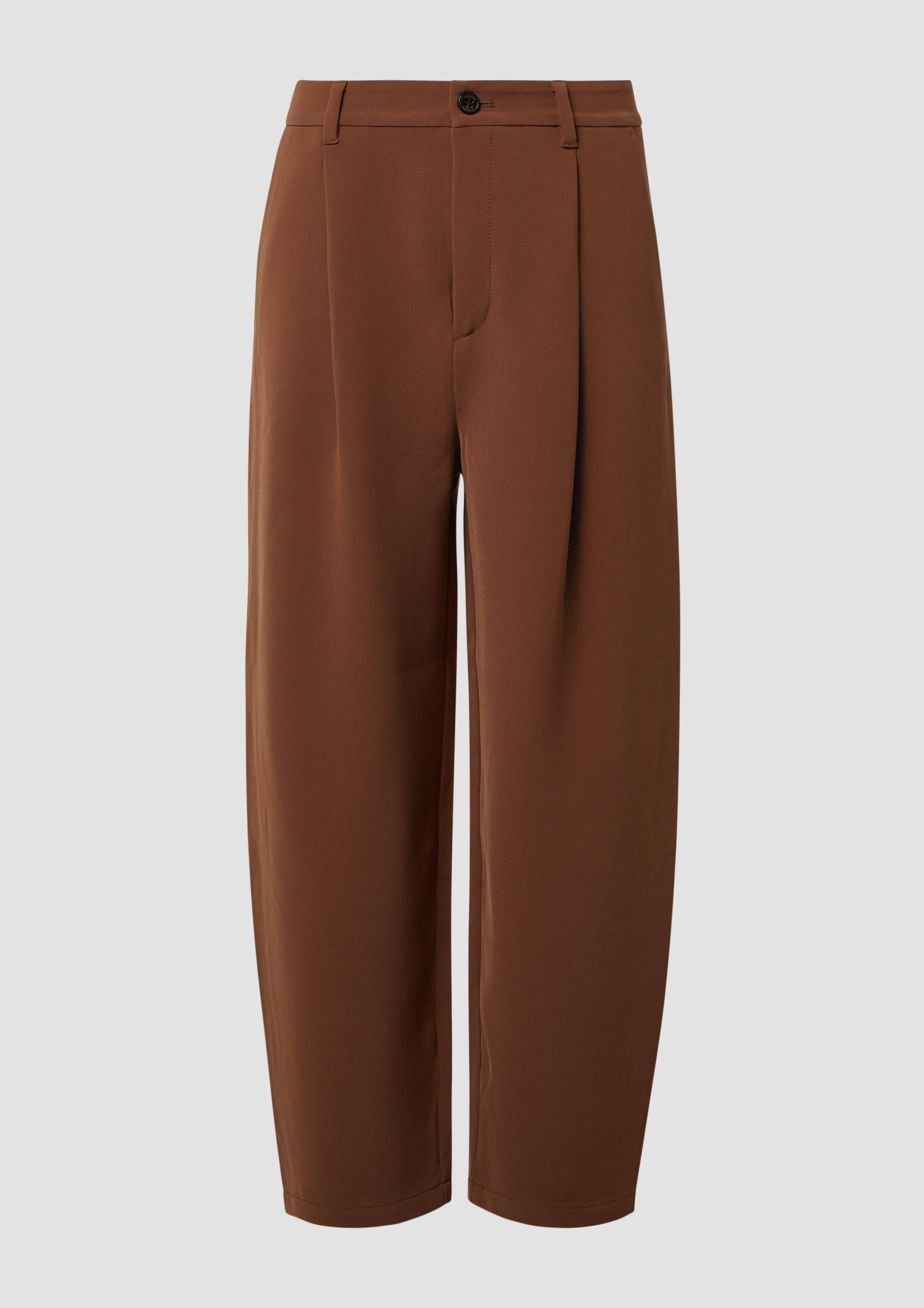 s.Oliver - Stoffhose mit Bundfalten und Elastikbund, Damen, braun von s.Oliver