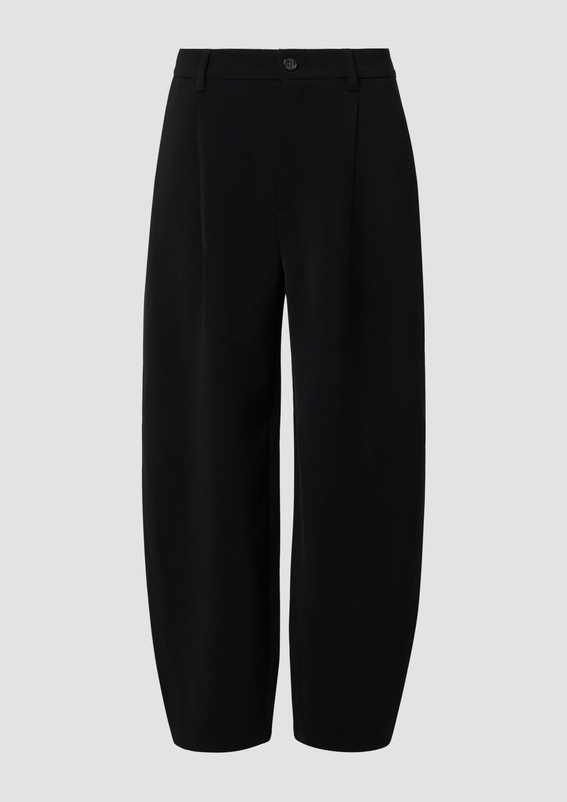 s.Oliver - Stoffhose mit Bundfalten und Elastikbund, Damen, schwarz von s.Oliver