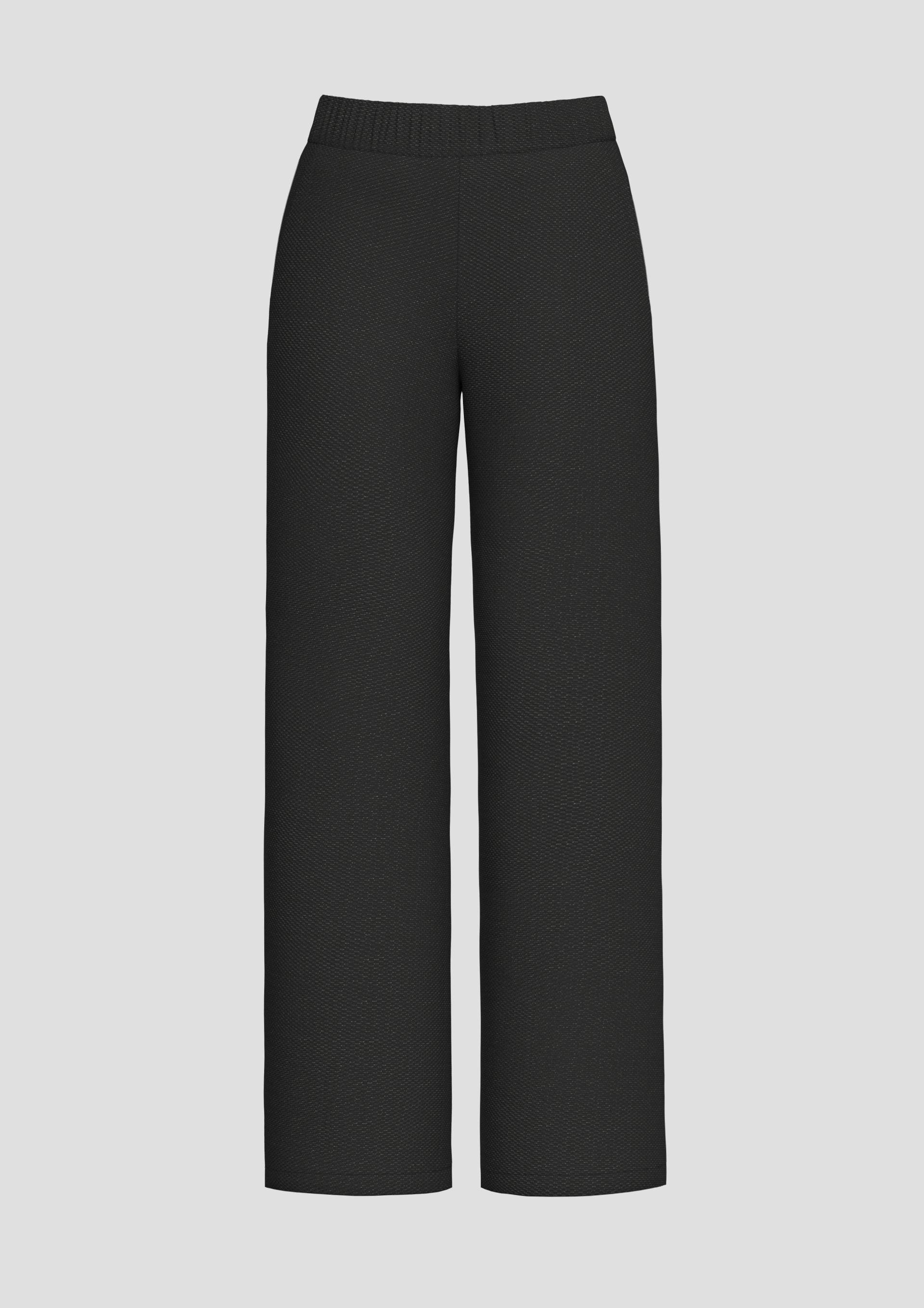 s.Oliver - Stoffhose mit weitem Bein und Jacquard-Muster, Damen, schwarz von s.Oliver