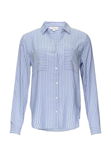 s.Oliver Streifenbluse mit aufgesetzten Taschen hellblau 46 von s.Oliver