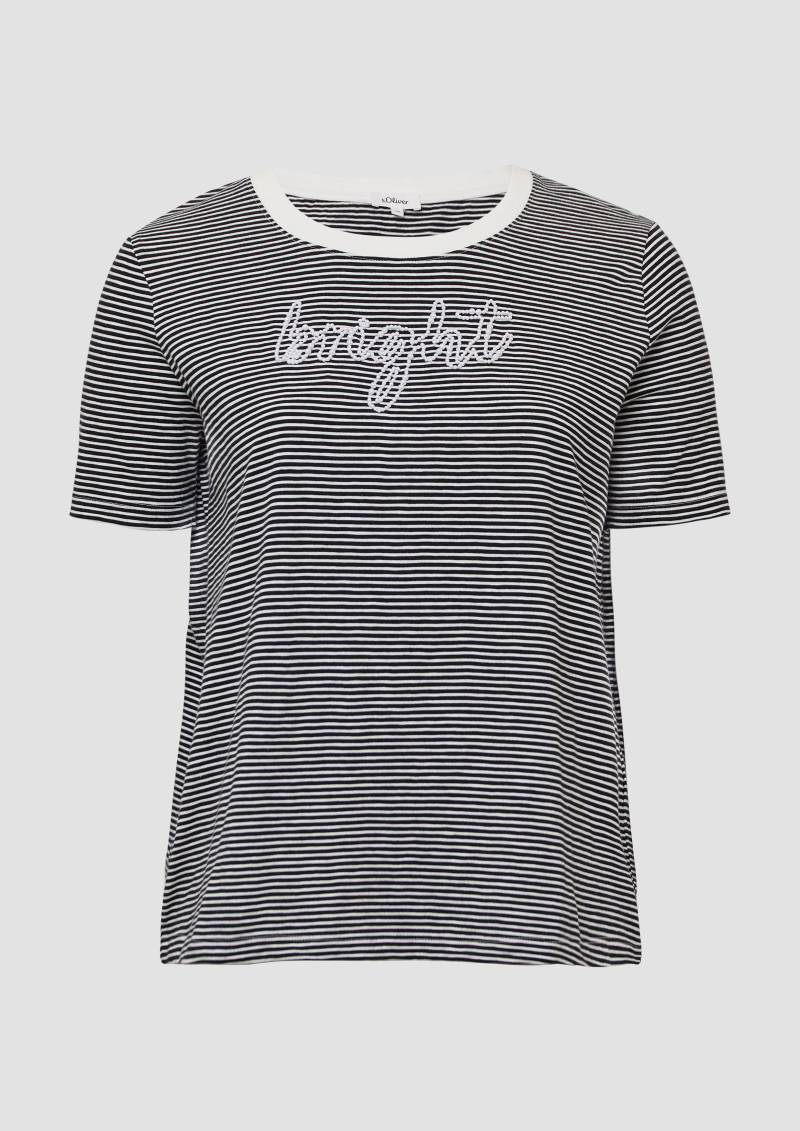 s.Oliver - Streifenshirt mit Schmuckperlen, Damen, schwarz|weiß s.Oliver - Streifenshirt mit Schmuckperlen, Damen, schwarz|weiß von s.Oliver