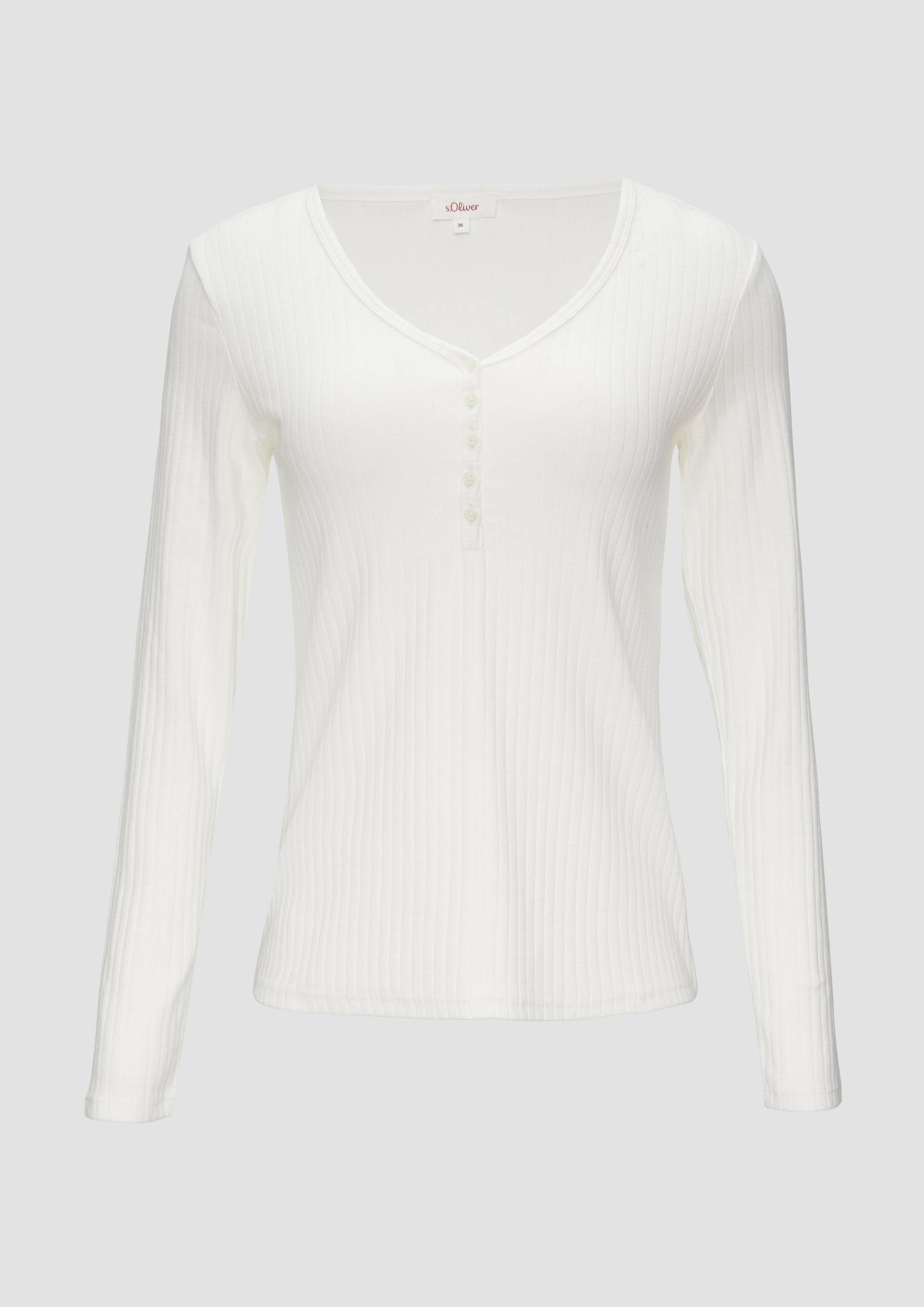 s.Oliver - Stretchiges Longsleeve mit Henleyausschnitt, Damen, creme s.Oliver - Stretchiges Longsleeve mit Henleyausschnitt, Damen, creme von s.Oliver