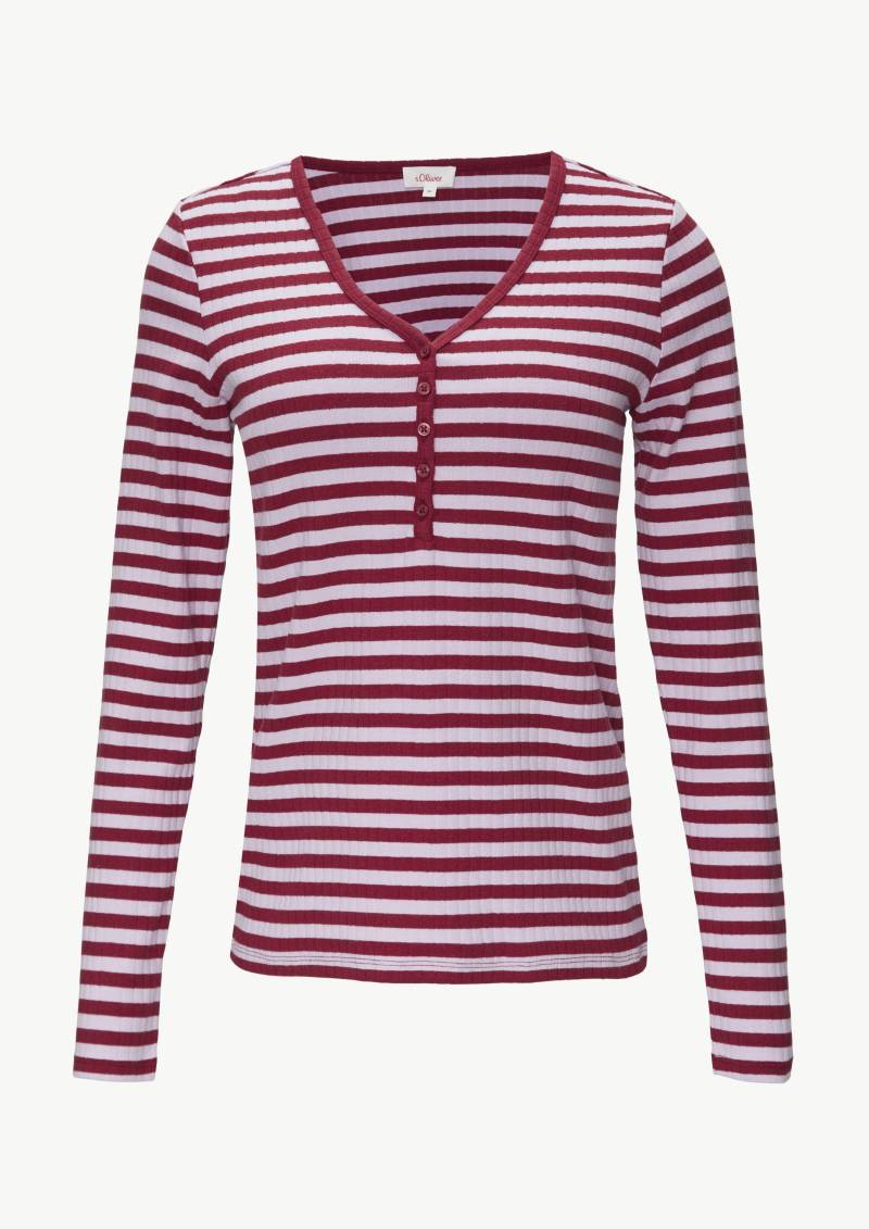 s.Oliver - Stretchiges Longsleeve mit Henleyausschnitt, Damen, pink|rot s.Oliver - Stretchiges Longsleeve mit Henleyausschnitt, Damen, pink|rot von s.Oliver
