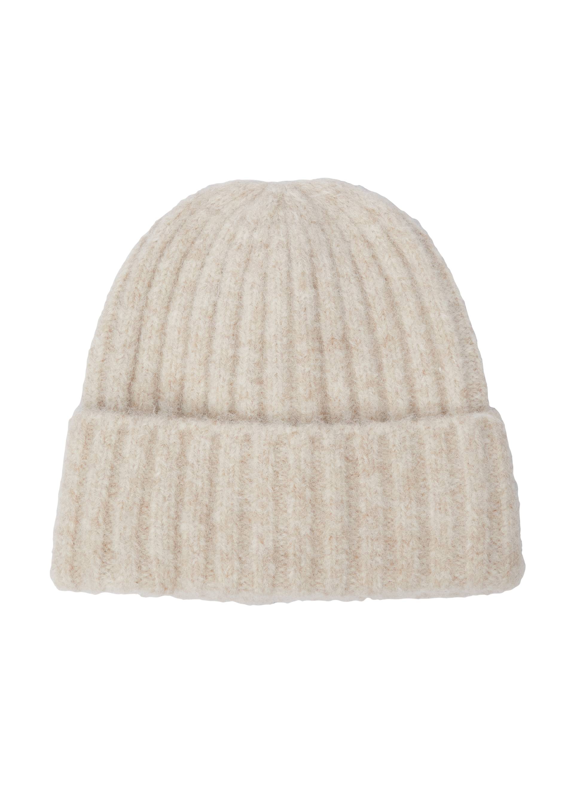 s.Oliver - Strick-Beanie mit Wollanteil, Damen, Beige von s.Oliver