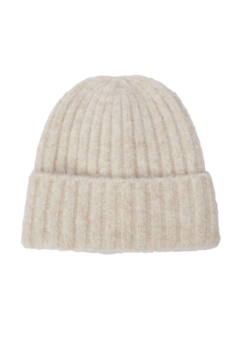 s.Oliver - Strick-Beanie mit Wollanteil, Damen, Beige von s.Oliver