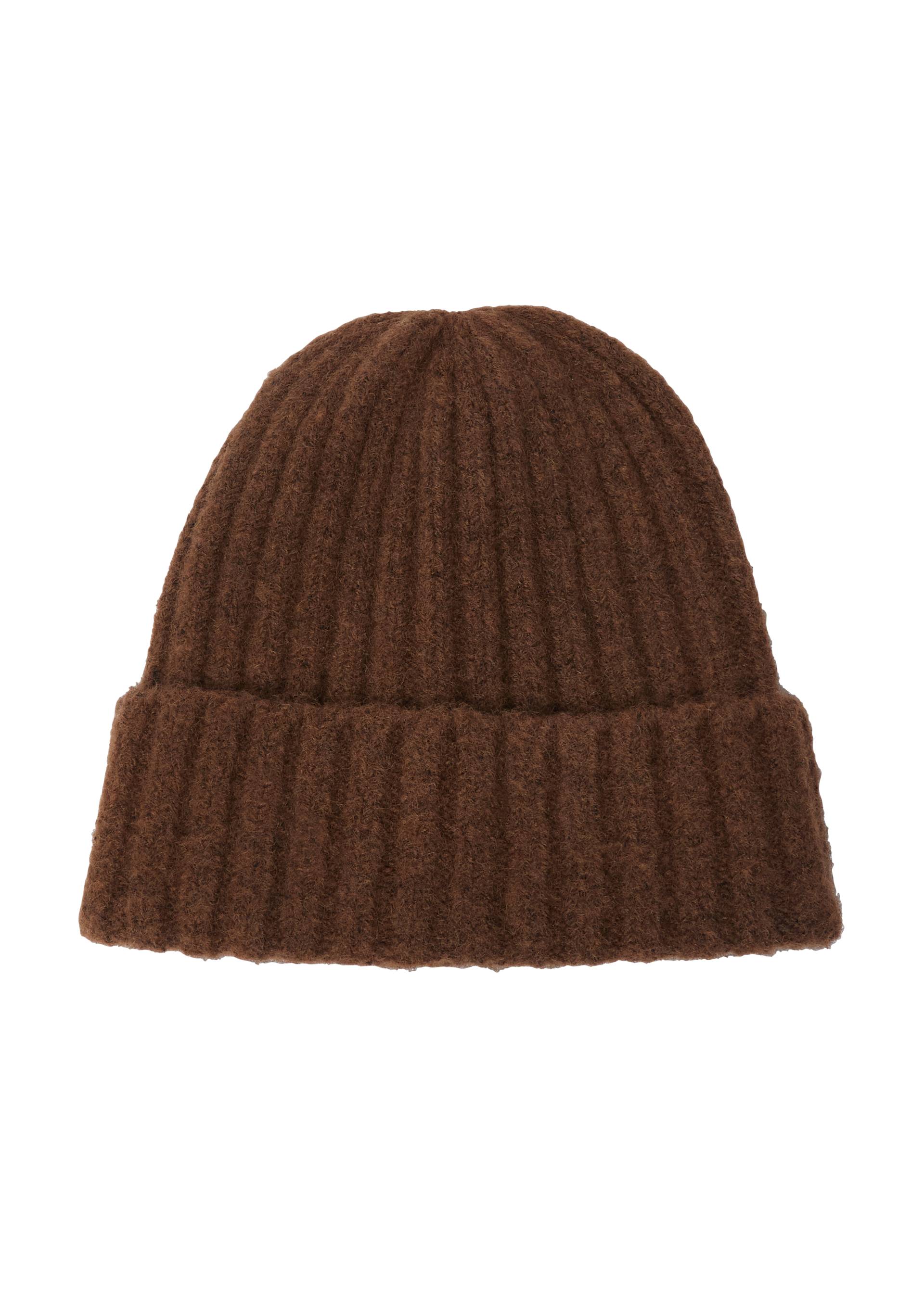 s.Oliver - Strick-Beanie mit Wollanteil, Damen, braun von s.Oliver