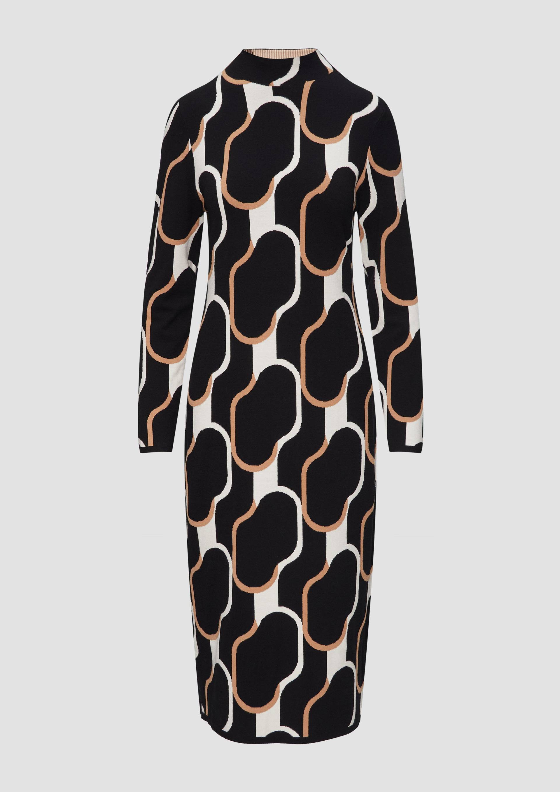 s.Oliver - Strick-Kleid mit Stehkragen, Damen, schwarz von s.Oliver