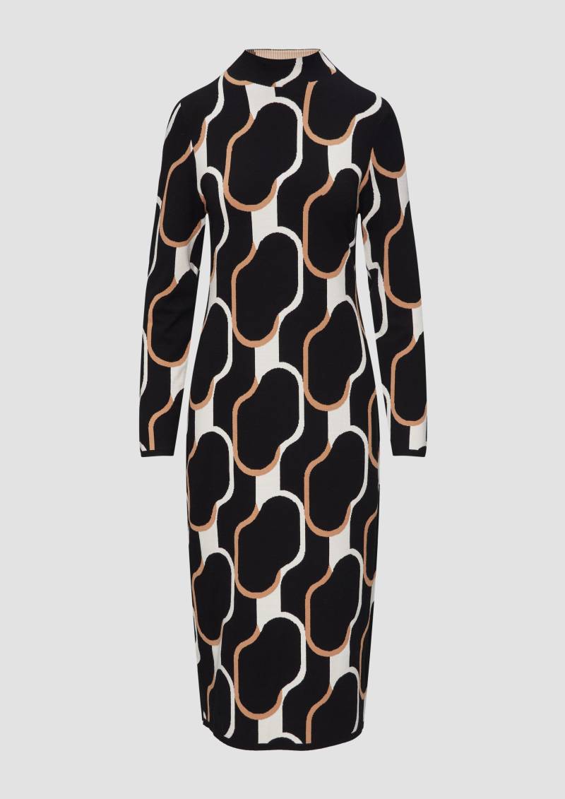 s.Oliver - Strick-Kleid mit Stehkragen, Damen, schwarz von s.Oliver