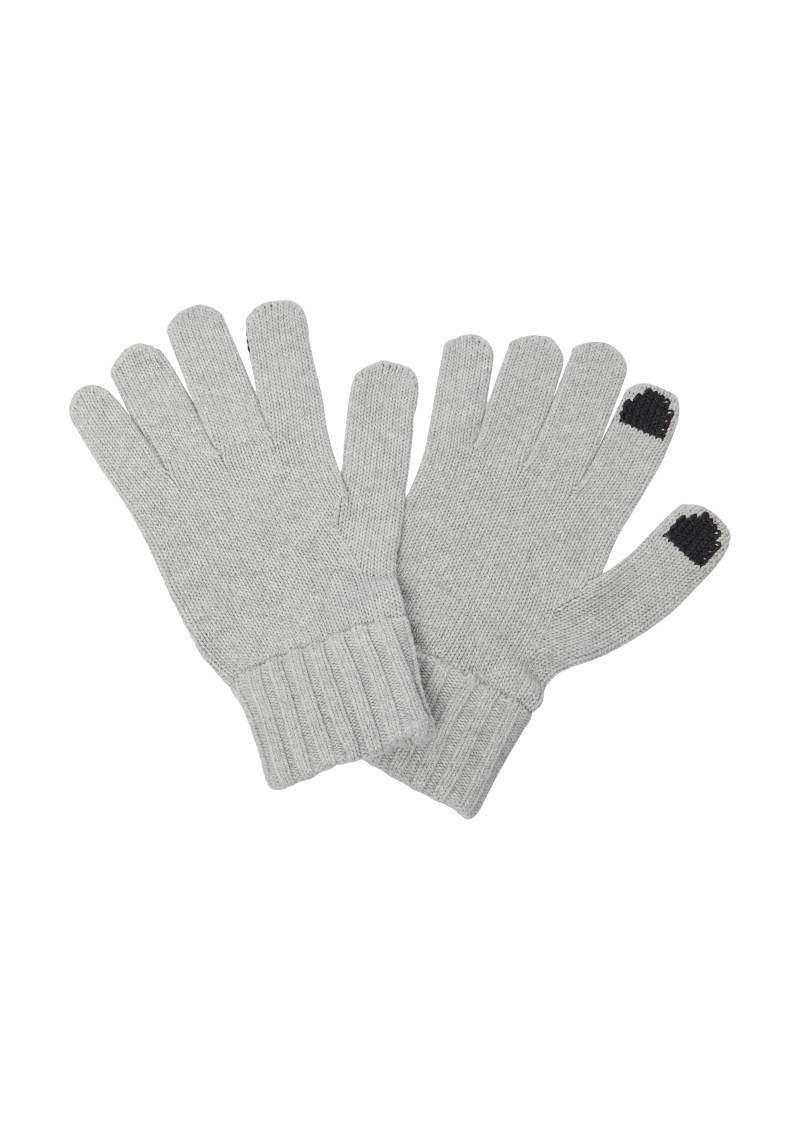 s.Oliver - Strickhandschuhe mit Smartphone-Funktion an Daumen und Zeigefinger, Herren, grau von s.Oliver