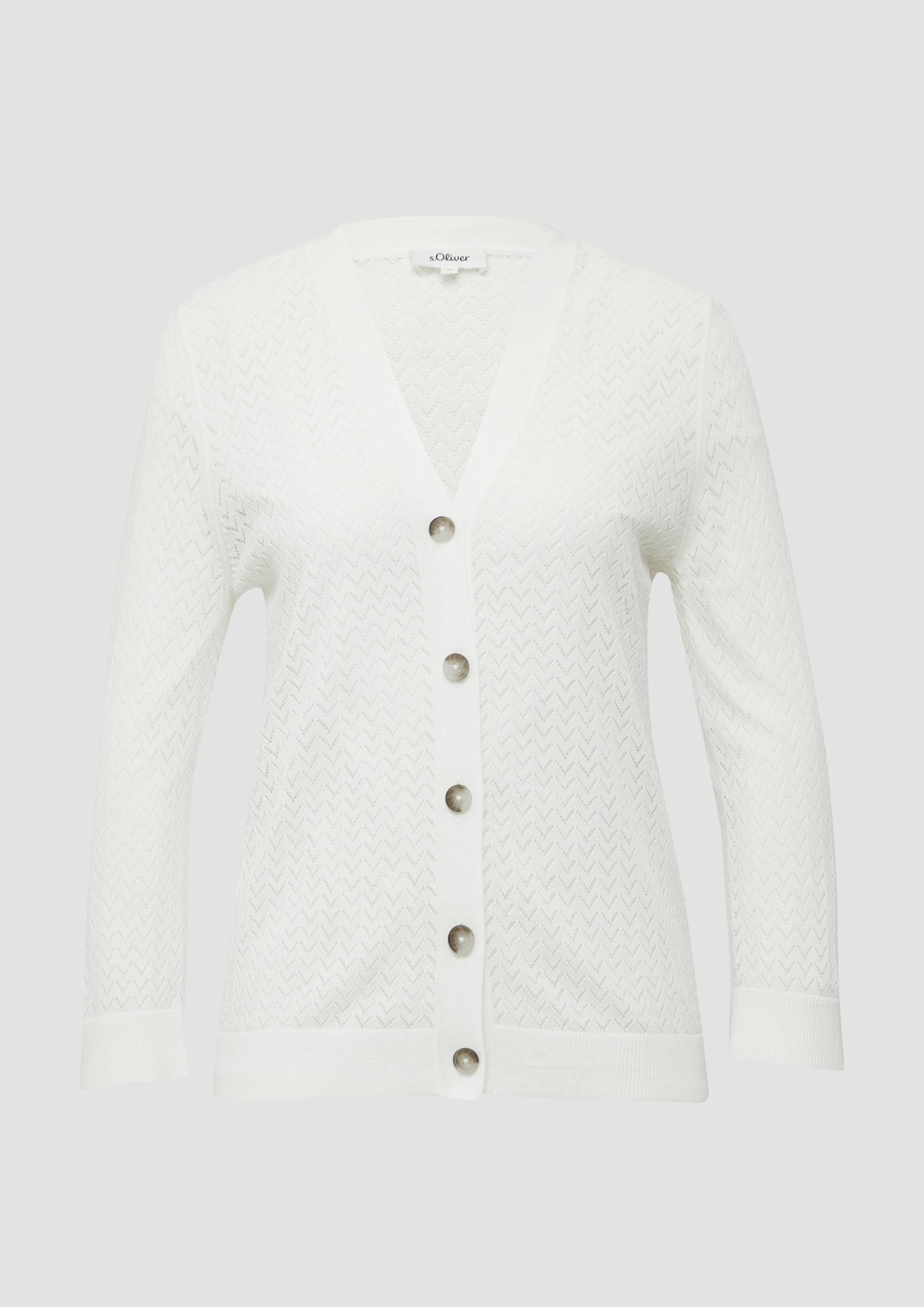 s.Oliver - Ajour-Strickjacke aus Viskosemix, Damen, creme s.Oliver - Ajour-Strickjacke aus Viskosemix, Damen, creme von s.Oliver