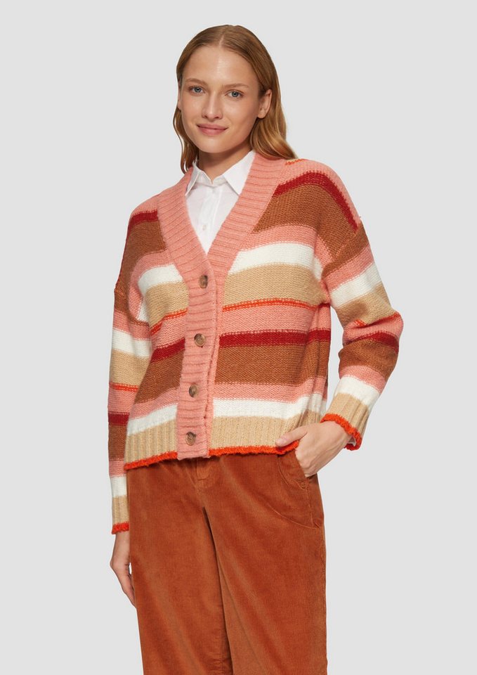 s.Oliver Strickjacke Gestreifte Strickjacke mit Knopfleiste s.Oliver Strickjacke Gestreifte Strickjacke mit Knopfleiste von s.Oliver
