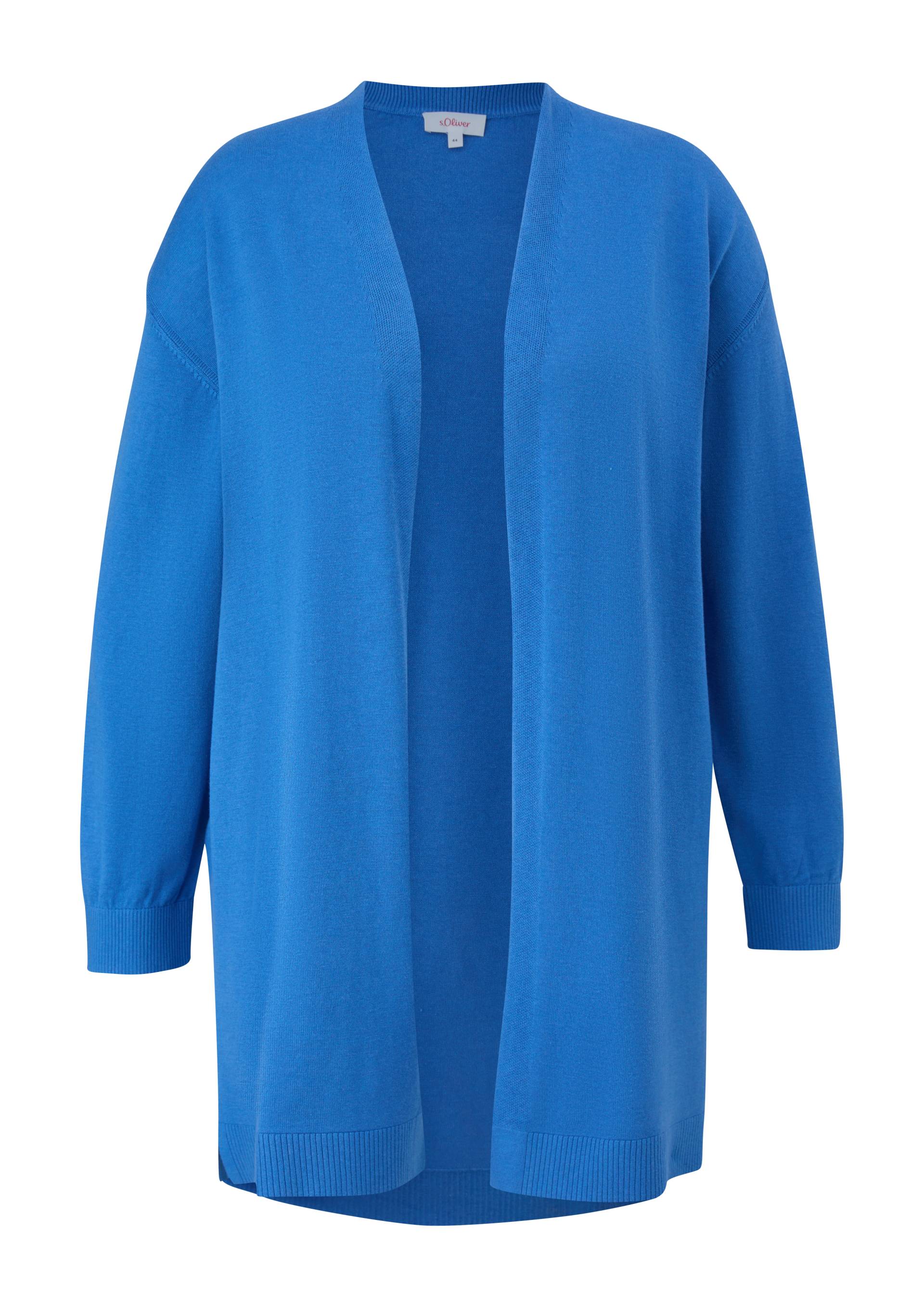 s.Oliver - Strickjacke aus Viskosestretch, Damen, blau von s.Oliver