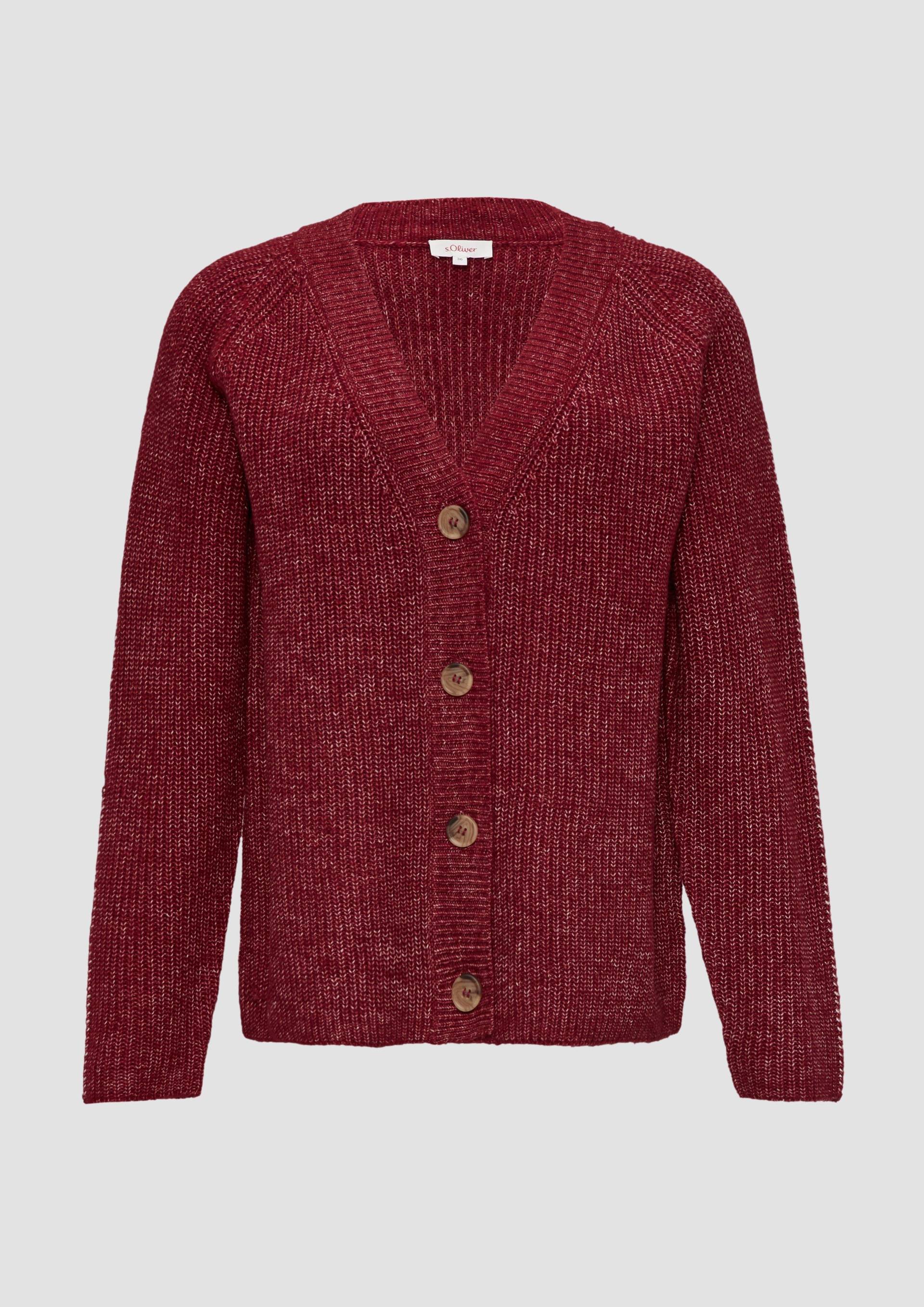 s.Oliver - Strickjacke aus Wollmix mit Kontrast-Details, Damen, rot von s.Oliver