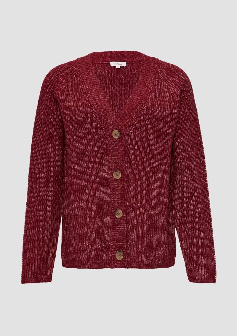 s.Oliver - Strickjacke aus Wollmix mit Kontrast-Details, Damen, rot von s.Oliver