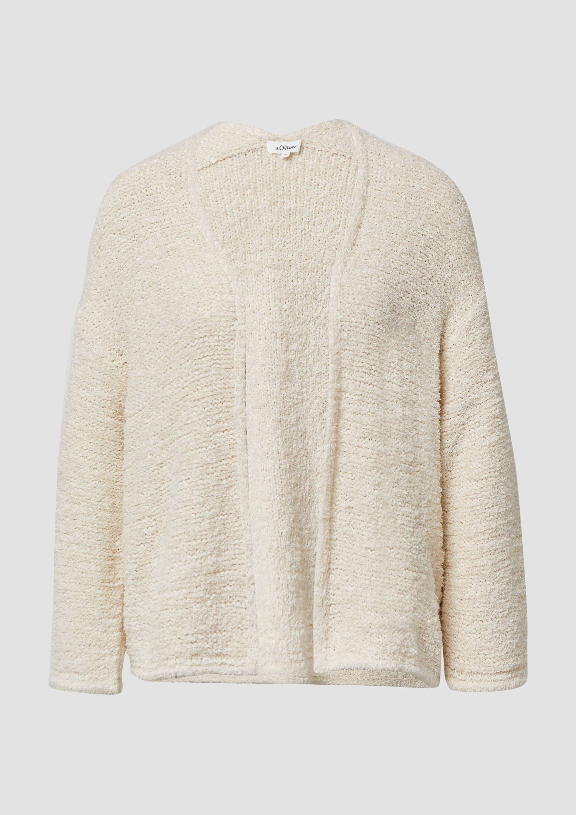 s.Oliver - Weiche Strickjacke aus Boucle im Relaxed Fit, Damen, creme von s.Oliver
