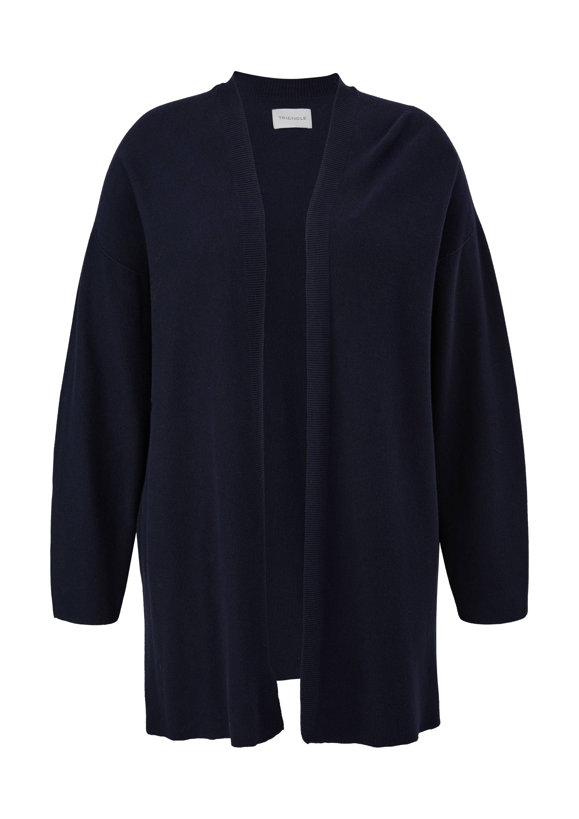 s.Oliver - Strickjacke mit Rippblende, Damen, blau von s.Oliver