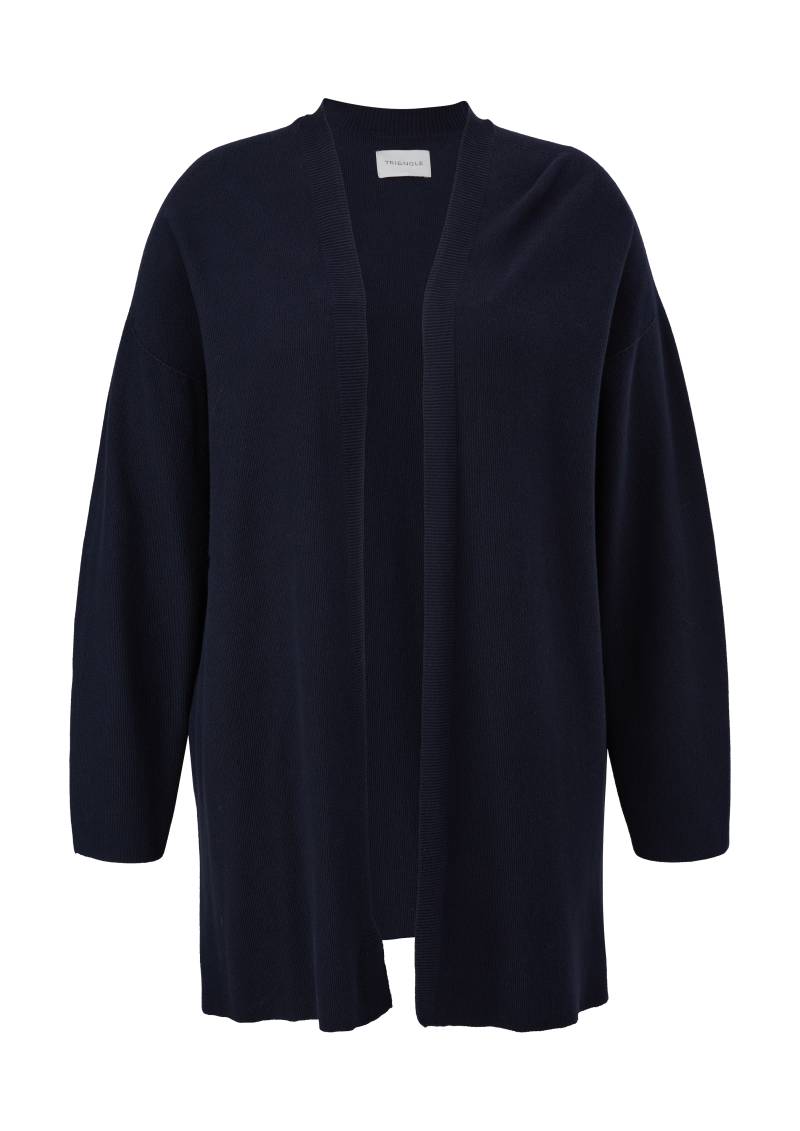 s.Oliver - Strickjacke mit Rippblende, Damen, blau von s.Oliver