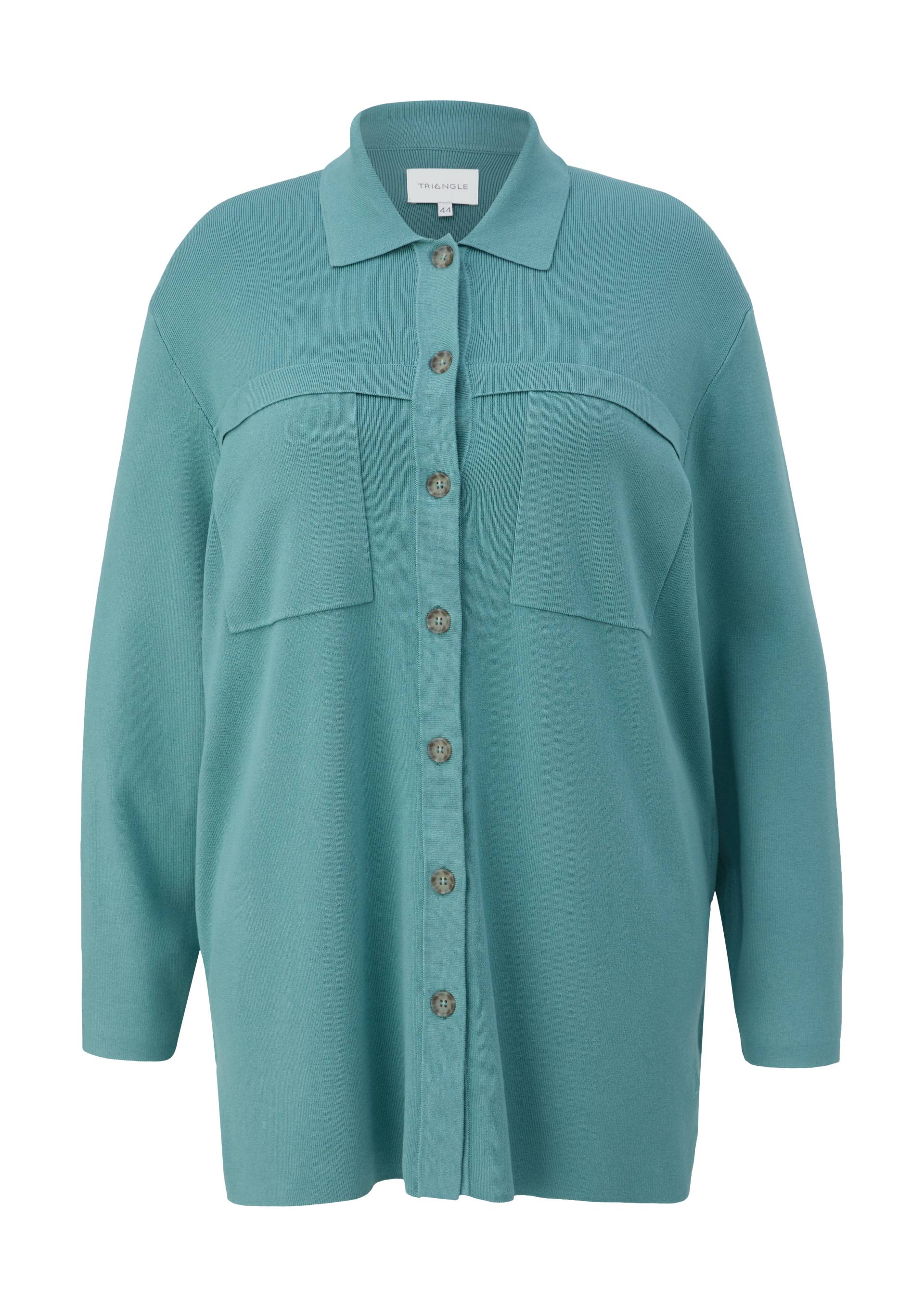 s.Oliver - Overshirt mit aufgesetzten Taschen, Damen, Blau von s.Oliver