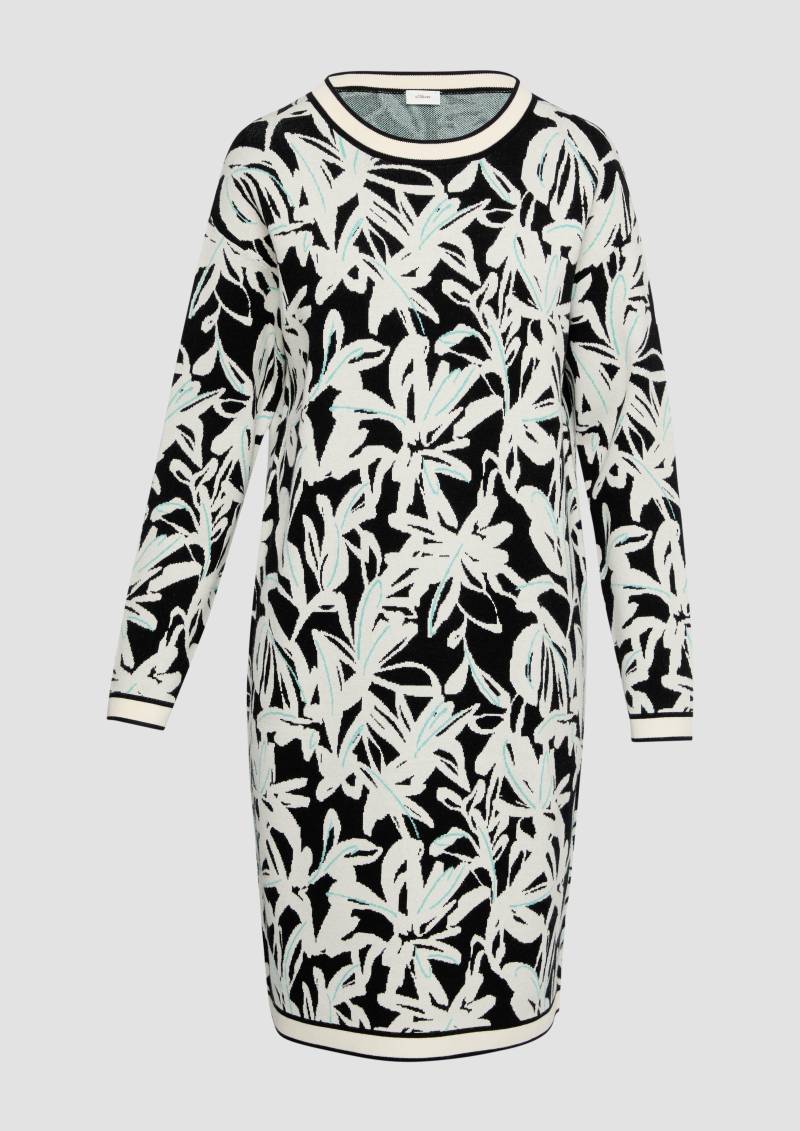 s.Oliver - Strickkleid mit Intarsienmuster, Damen, schwarz von s.Oliver