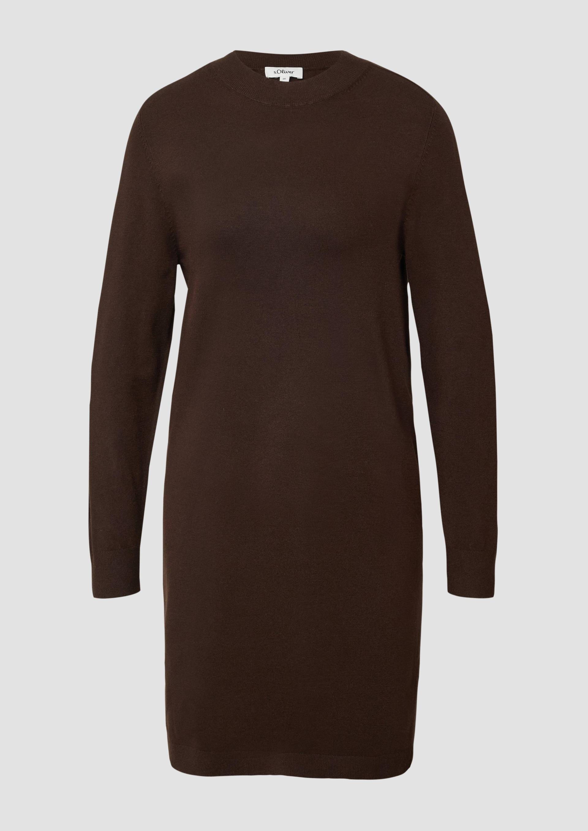 s.Oliver - Feinstrickkleid mit Ripp-Detail am Arm, Damen, braun von s.Oliver