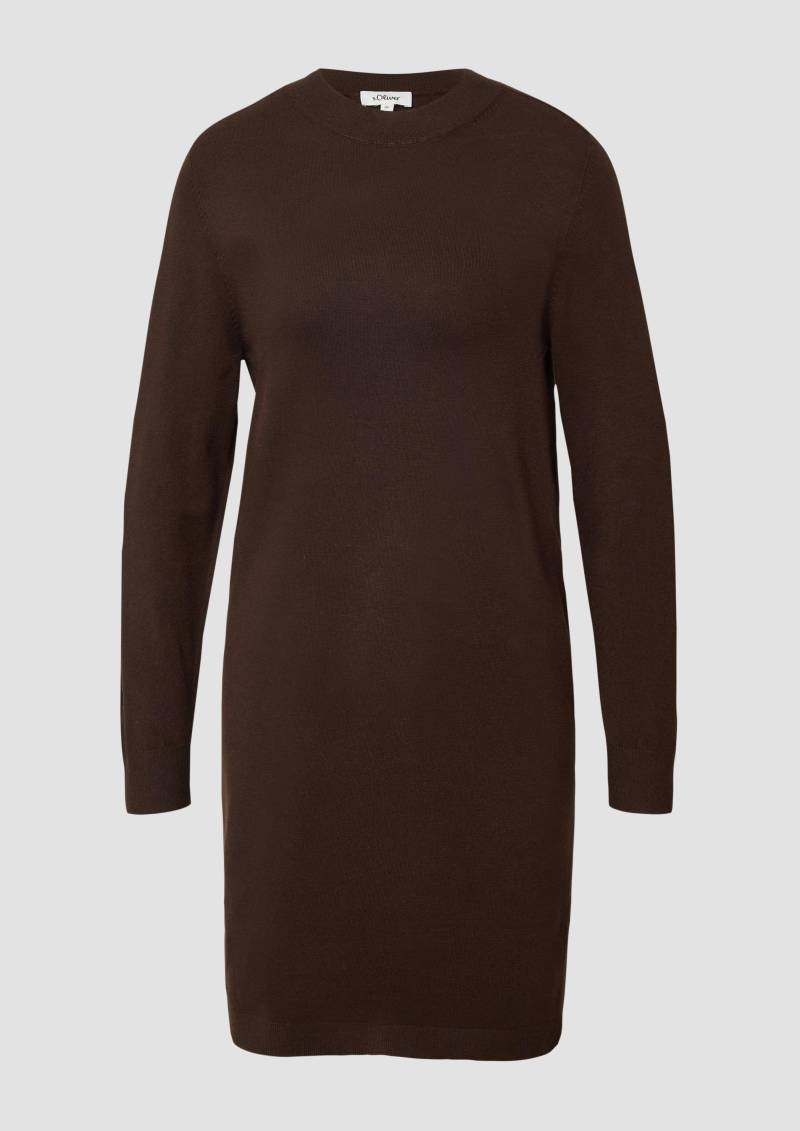 s.Oliver - Feinstrickkleid mit Ripp-Detail am Arm, Damen, braun von s.Oliver