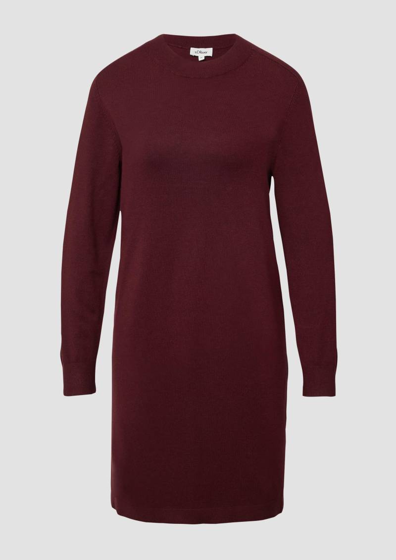 s.Oliver - Feinstrickkleid mit Ripp-Detail am Arm, Damen, rot von s.Oliver