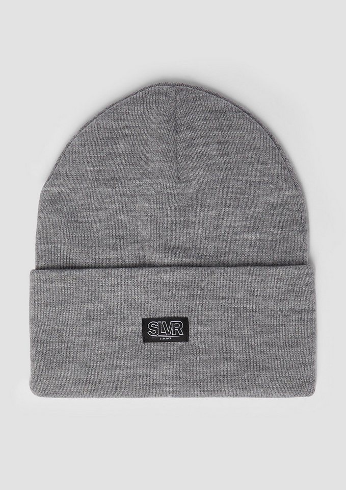 s.Oliver Strickmütze Mütze Strickmütze mit Label-Patch von s.Oliver