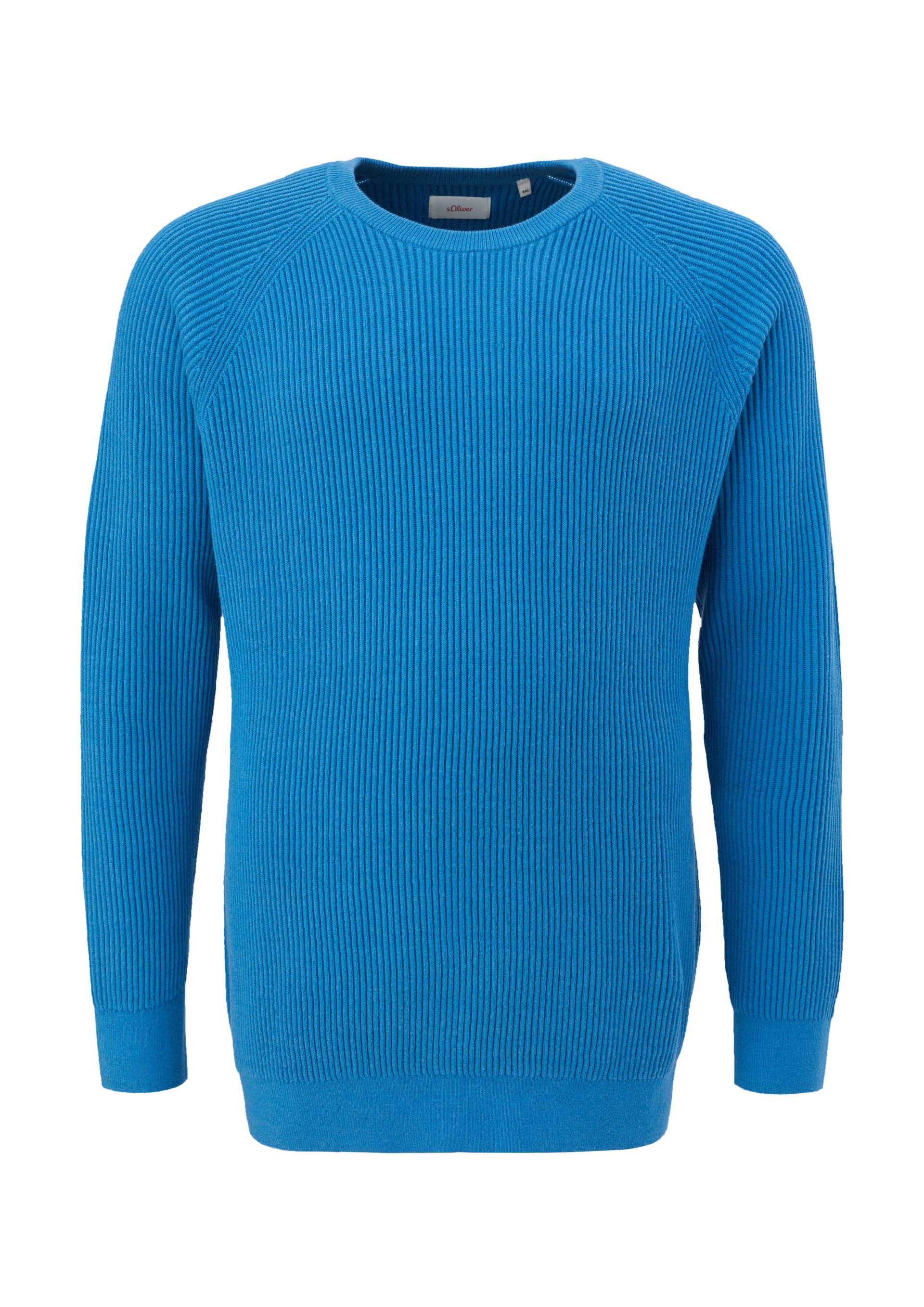 s.Oliver - Strickpullover mit Rippstruktur, Herren, türkis von s.Oliver