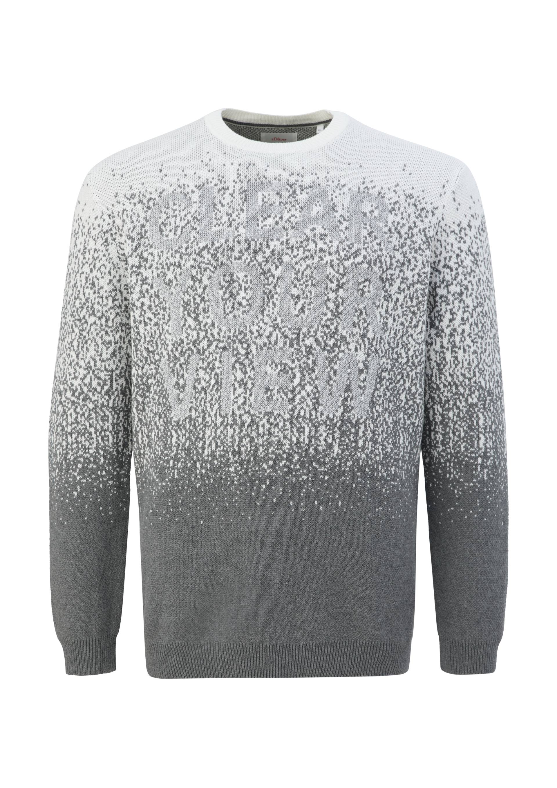 s.Oliver - Pullover aus Baumwollstrick, Herren, grau|weiß von s.Oliver