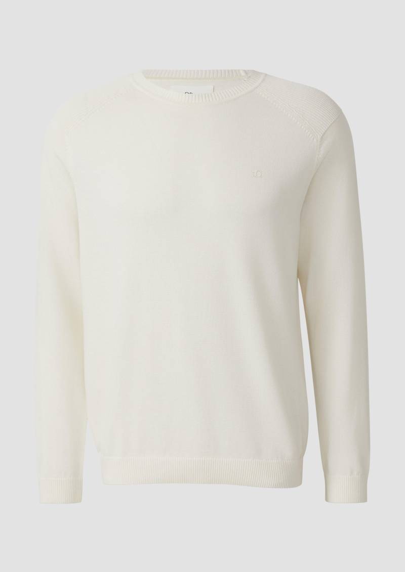 s.Oliver - Pullover aus Moulinéstrick mit Crew Neck und Raglanärmeln, Herren, creme von s.Oliver