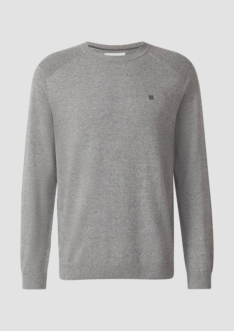 s.Oliver - Pullover aus Moulinéstrick mit Crew Neck und Raglanärmeln, Herren, grau von s.Oliver