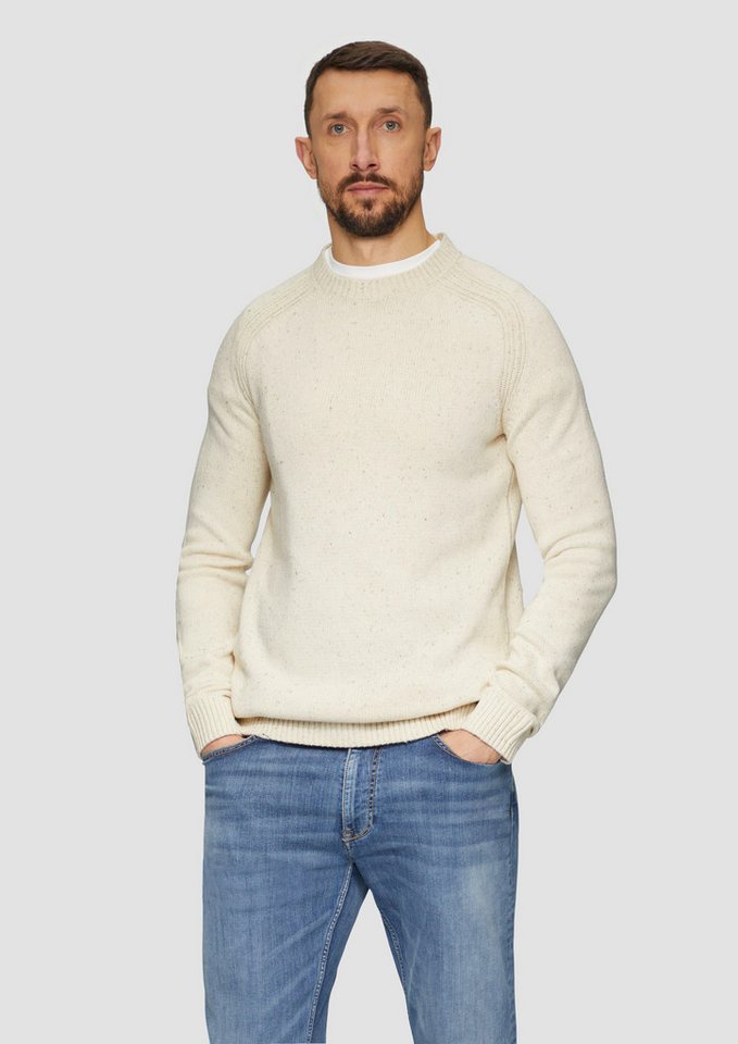 s.Oliver Strickpullover Crew-Neck-Pullover mit Farbeffekt Rippblende von s.Oliver