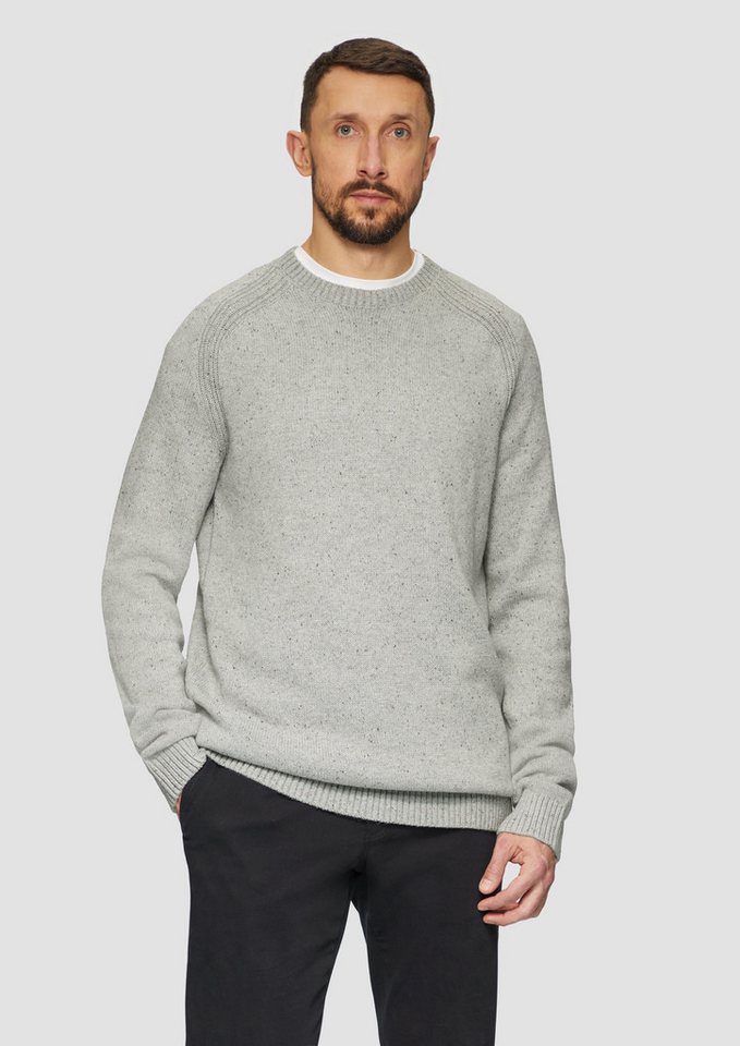 s.Oliver Strickpullover Crew-Neck-Pullover mit Farbeffekt Rippblende von s.Oliver