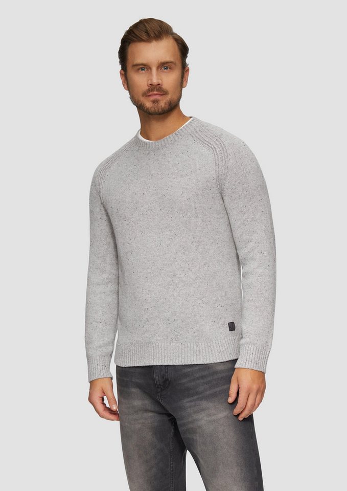 s.Oliver Strickpullover Crew-Neck-Pullover mit Farbeffekt Rippblende von s.Oliver