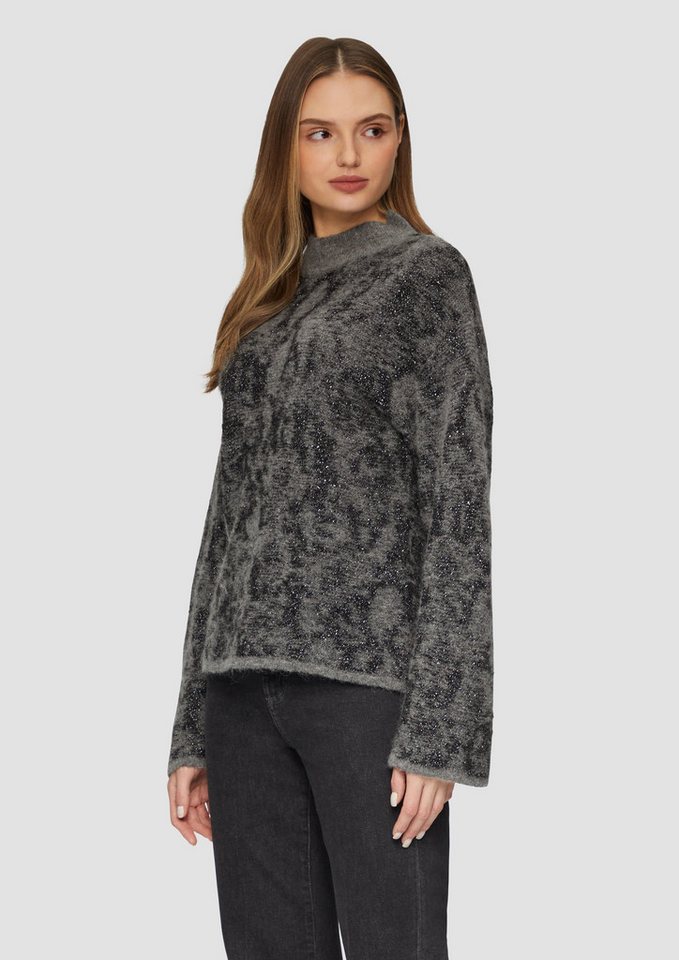 s.Oliver Strickpullover Gemusterter Strickpullover mit Glitzergarn Glitzergarn von s.Oliver