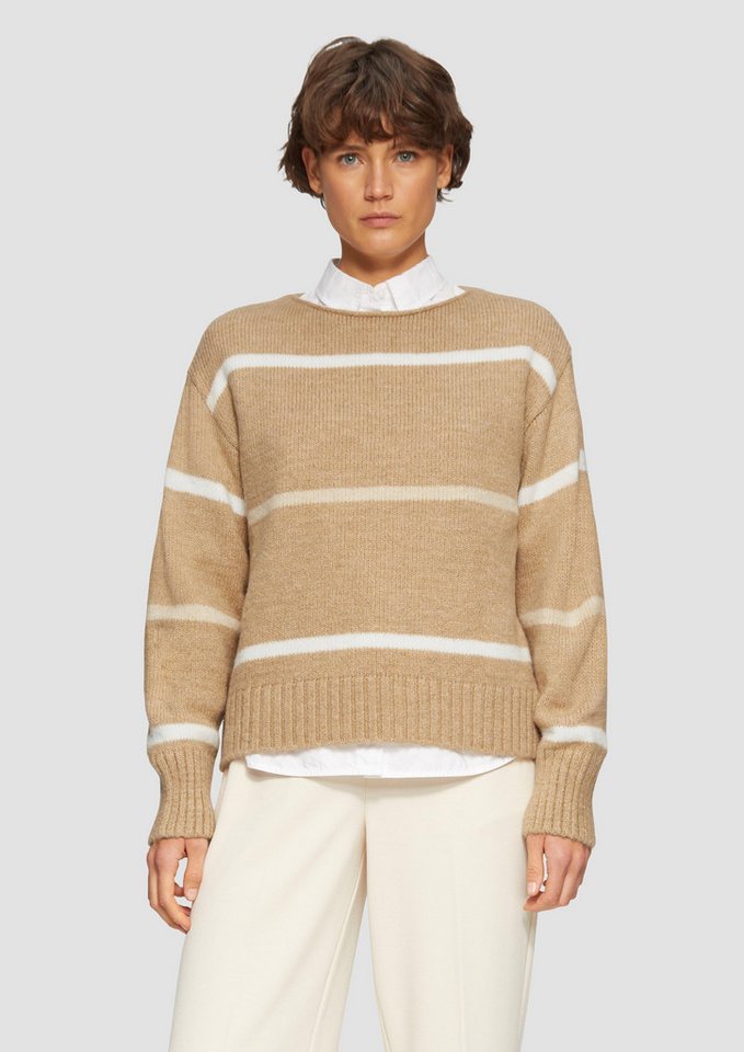 s.Oliver Strickpullover Gestreifter Strickpullover mit Rollkante s.Oliver Strickpullover Gestreifter Strickpullover mit Rollkante von s.Oliver