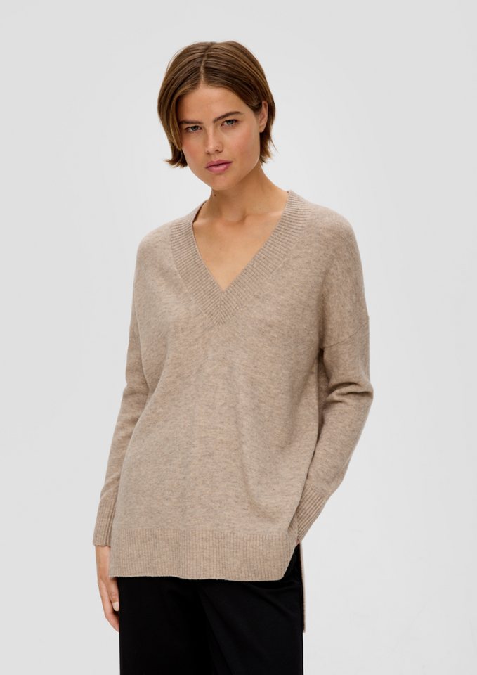 s.Oliver Strickpullover Strickpullover aus Wollmix Ziernaht von s.Oliver