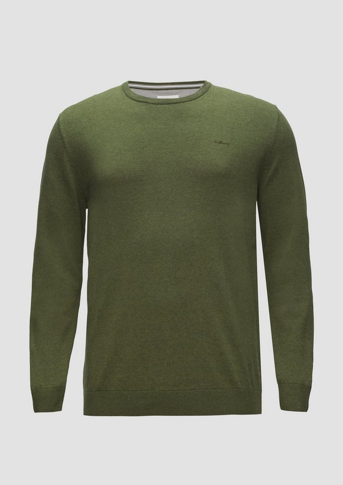 s.Oliver Strickpullover Strickpullover mit Crewneck Logo von s.Oliver