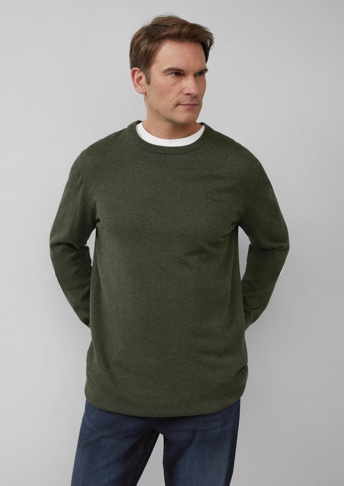 s.Oliver Strickpullover Strickpullover mit Logo-Stickerei Logo von s.Oliver