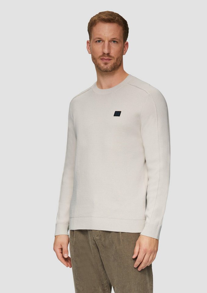 s.Oliver Strickpullover Strickpullover mit Nahtdetails und Logo Logo von s.Oliver
