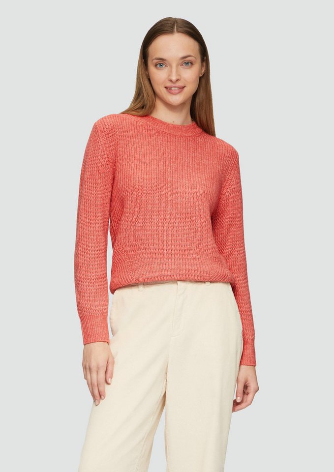 s.Oliver Strickpullover Strickpullover mit Rippdetail und Crew Neck von s.Oliver