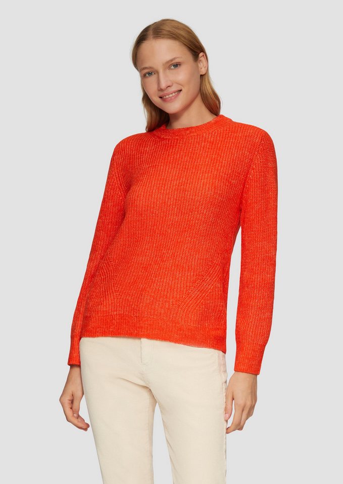 s.Oliver Strickpullover Strickpullover mit Rippdetail und Crew Neck von s.Oliver