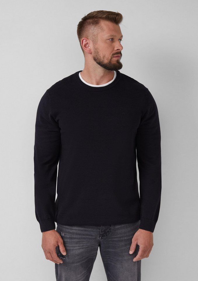 s.Oliver Strickpullover Baumwollpullover mit Logo-Stickerei von s.Oliver