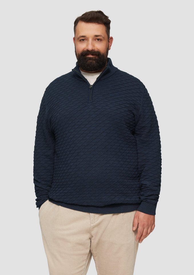 s.Oliver Strickpullover Strukturierter Pullover mit Half-Zip von s.Oliver