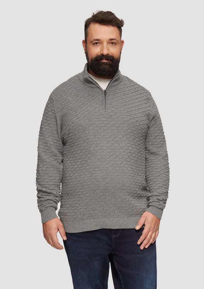 s.Oliver Strickpullover Strukturierter Pullover mit Half-Zip von s.Oliver