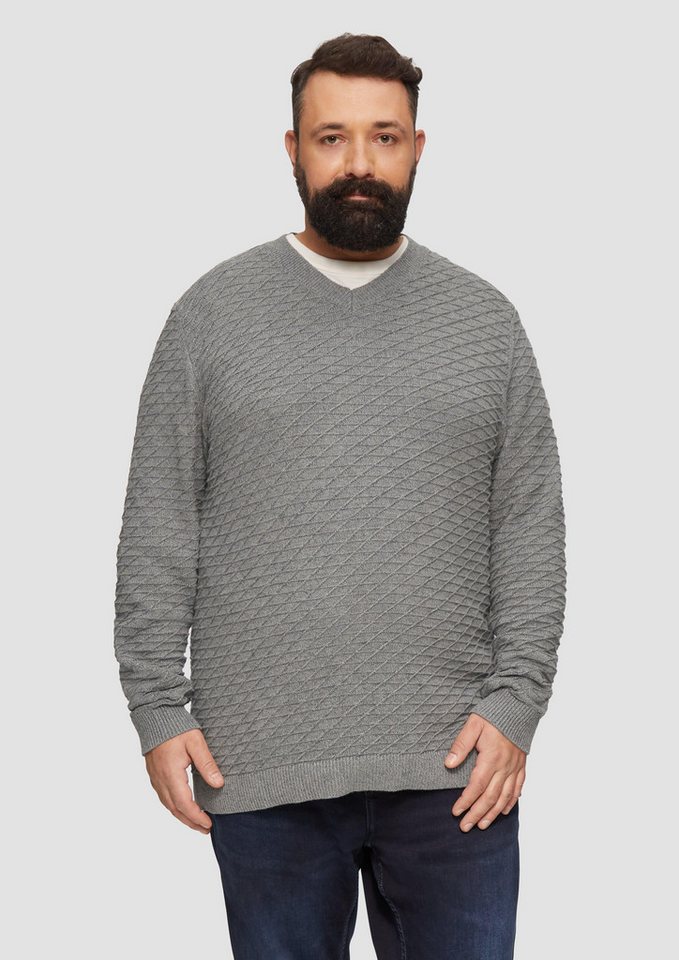 s.Oliver Strickpullover Strukturierter Pullover mit V-Ausschnitt von s.Oliver